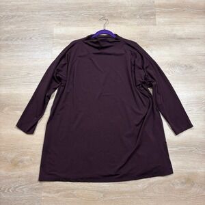 Eileen Fisher Mock Neck Tunic Top Women's 1X Color Dark Plum Purple